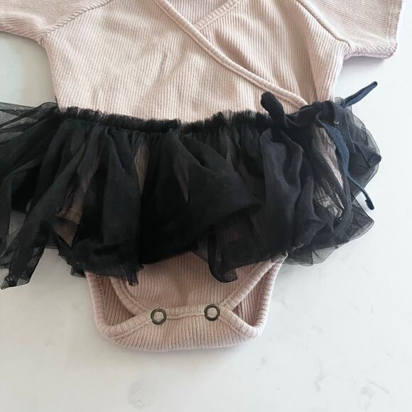 Little Creative Factory Girls Designer Blush Summer Romper Black Tulle Tutu 6M - Picture 3 of 6